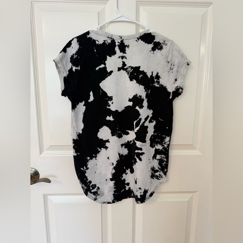 Zadig & Voltaire Black and White Tie-Dye Short Sleeve Tee - Picture 2 of 4